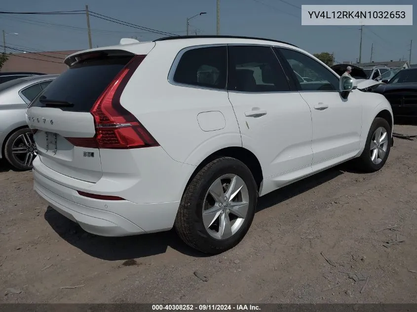 2022 Volvo Xc60 B5 Momentum VIN: YV4L12RK4N1032653 Lot: 40308252