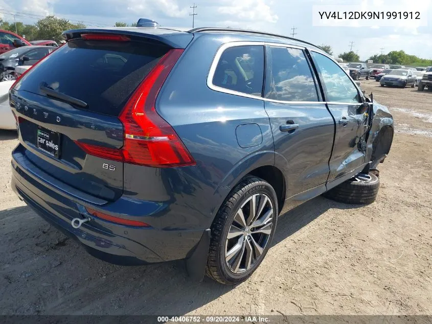 2022 Volvo Xc60 B5 Momentum VIN: YV4L12DK9N1991912 Lot: 40406752