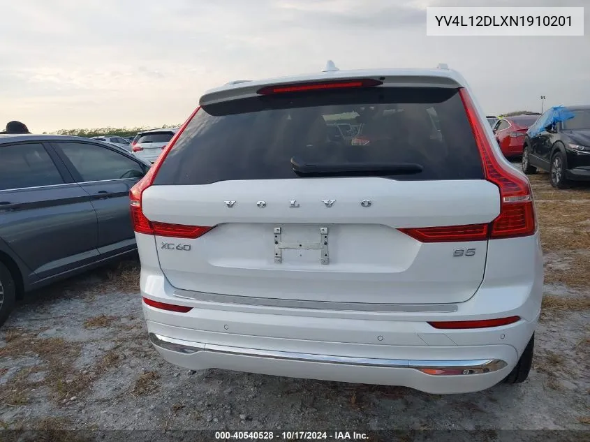 2022 Volvo Xc60 B5 Inscription VIN: YV4L12DLXN1910201 Lot: 40540528