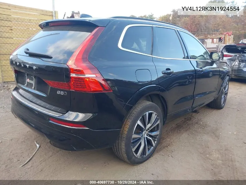 2022 Volvo Xc60 B5 Momentum VIN: YV4L12RK3N1924554 Lot: 40697730