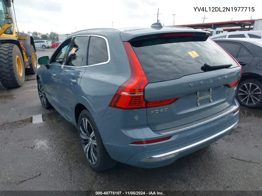 2022 Volvo Xc60 B5 Inscription VIN: YV4L12DL2N1977715 Lot: 40775107