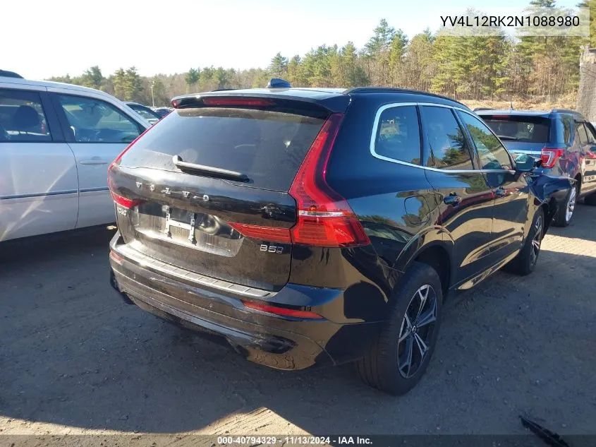 2022 Volvo Xc60 B5 Momentum VIN: YV4L12RK2N1088980 Lot: 40794329