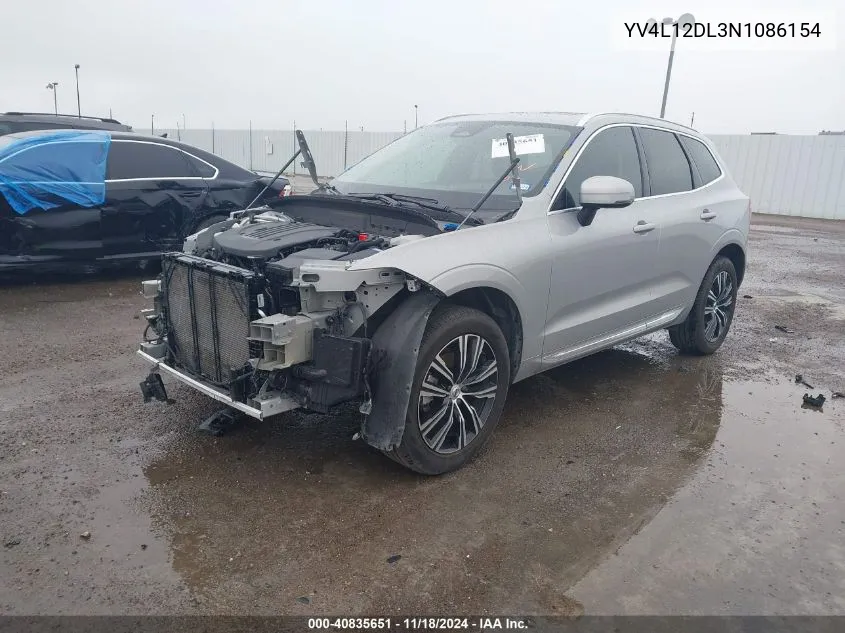 2022 Volvo Xc60 B5 Inscription VIN: YV4L12DL3N1086154 Lot: 40835651