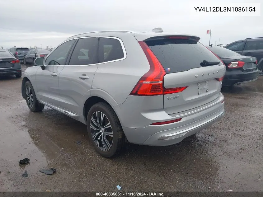 2022 Volvo Xc60 B5 Inscription VIN: YV4L12DL3N1086154 Lot: 40835651