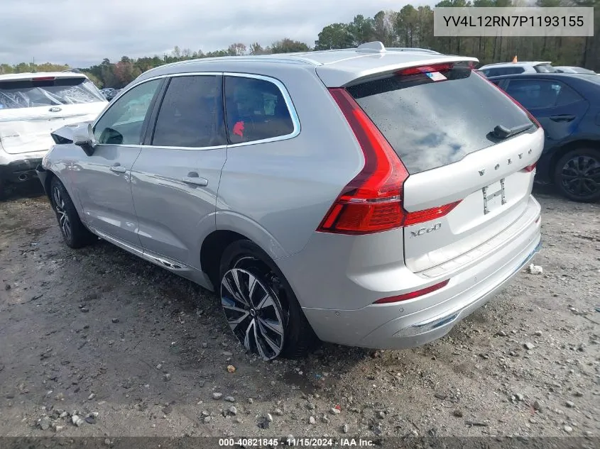 2023 Volvo Xc60 B5 Plus Bright Theme VIN: YV4L12RN7P1193155 Lot: 40821845