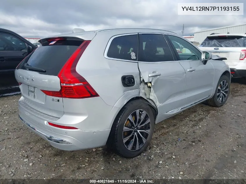 2023 Volvo Xc60 B5 Plus Bright Theme VIN: YV4L12RN7P1193155 Lot: 40821845