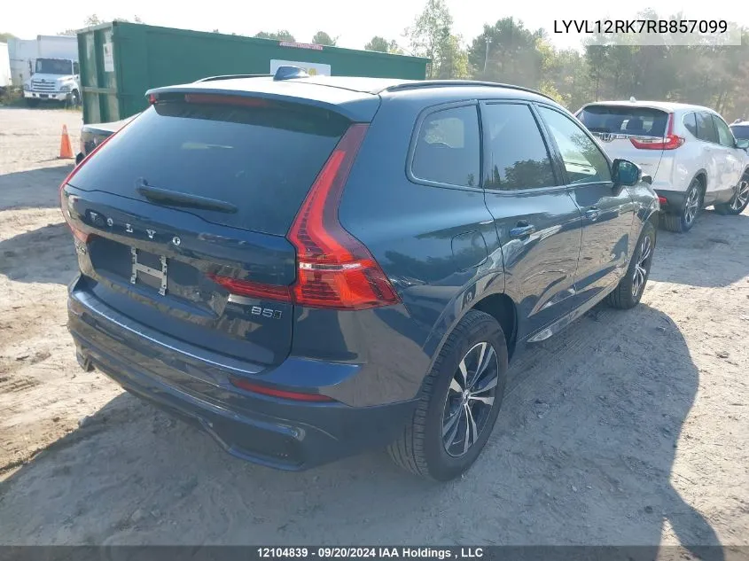 2024 Volvo Xc60 VIN: LYVL12RK7RB857099 Lot: 12104839