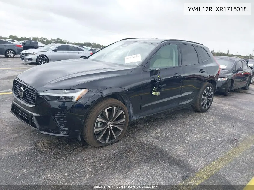 2024 Volvo Xc60 B5 Plus Dark Theme VIN: YV4L12RLXR1715018 Lot: 40776385