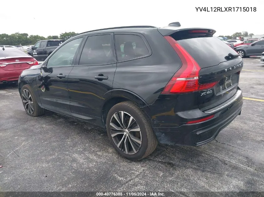 2024 Volvo Xc60 B5 Plus Dark Theme VIN: YV4L12RLXR1715018 Lot: 40776385