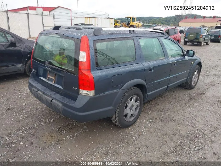 2005 Volvo Xc70 2.5T Awd VIN: YV1SZ592451204912 Lot: 40485966