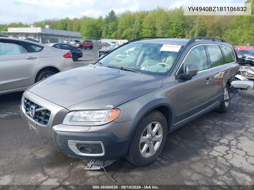 2011 Volvo Xc70 3.2 VIN: YV4940BZ1B1106832 Lot: 39360038