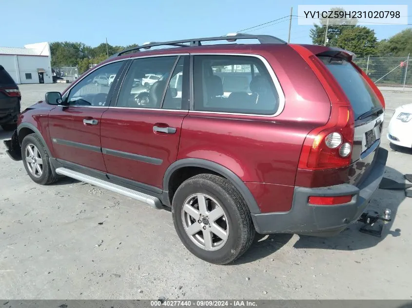 2003 Volvo Xc90 2.5T VIN: YV1CZ59H231020798 Lot: 40277440