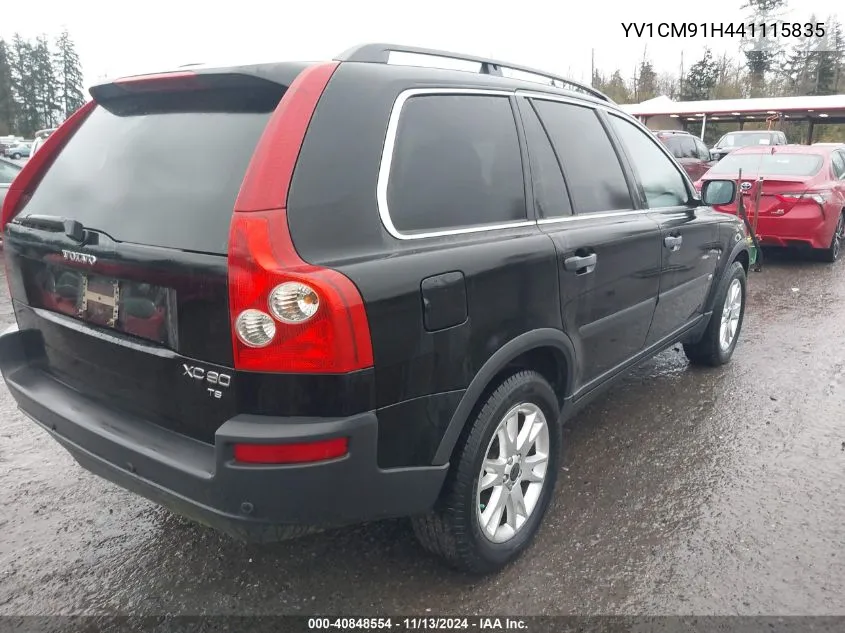 2004 Volvo Xc90 T6 VIN: YV1CM91H441115835 Lot: 40848554