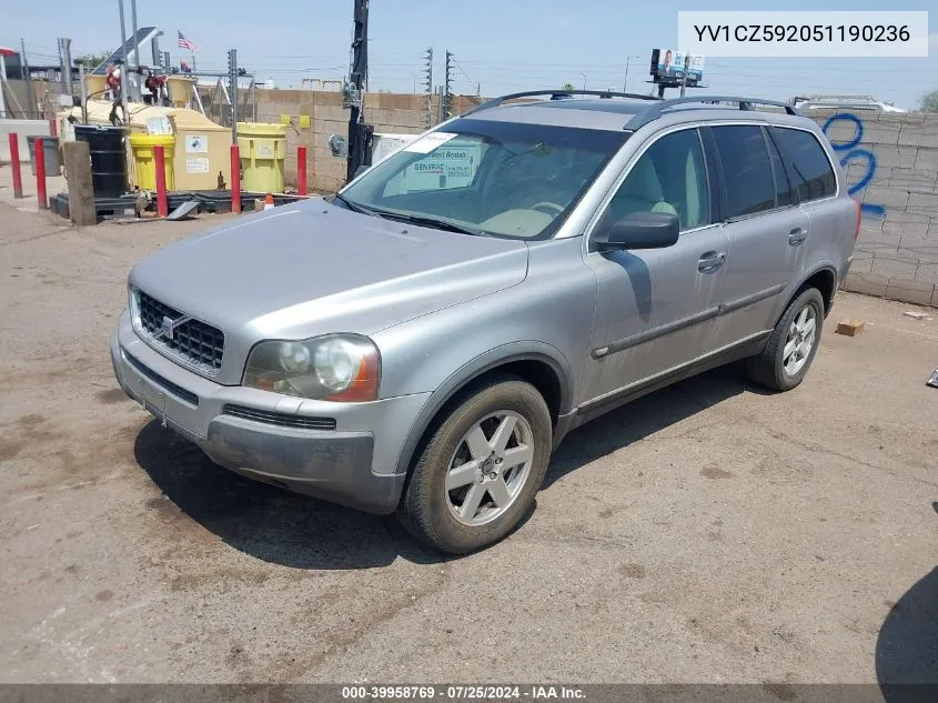 2005 Volvo Xc90 2.5T Awd VIN: YV1CZ592051190236 Lot: 39958769