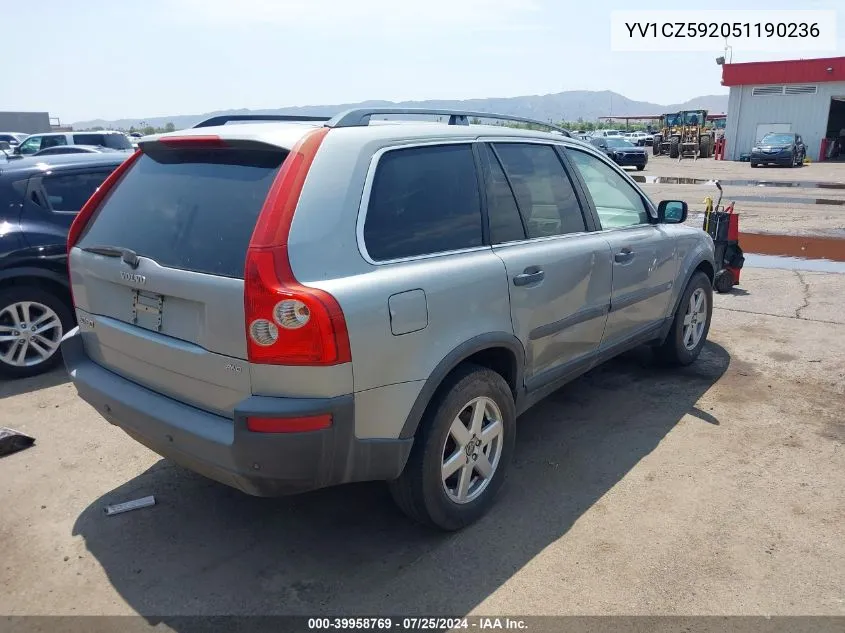 2005 Volvo Xc90 2.5T Awd VIN: YV1CZ592051190236 Lot: 39958769