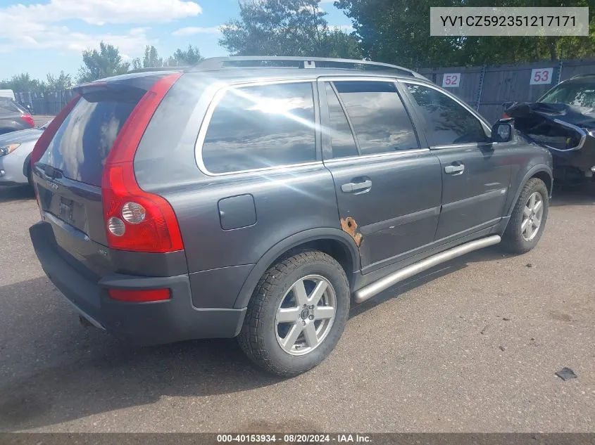 2005 Volvo Xc90 2.5T Awd VIN: YV1CZ592351217171 Lot: 40153934