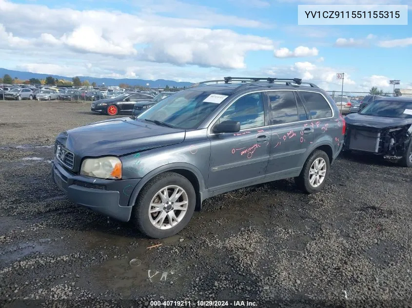 2005 Volvo Xc90 2.5T Awd VIN: YV1CZ911551155315 Lot: 40719211