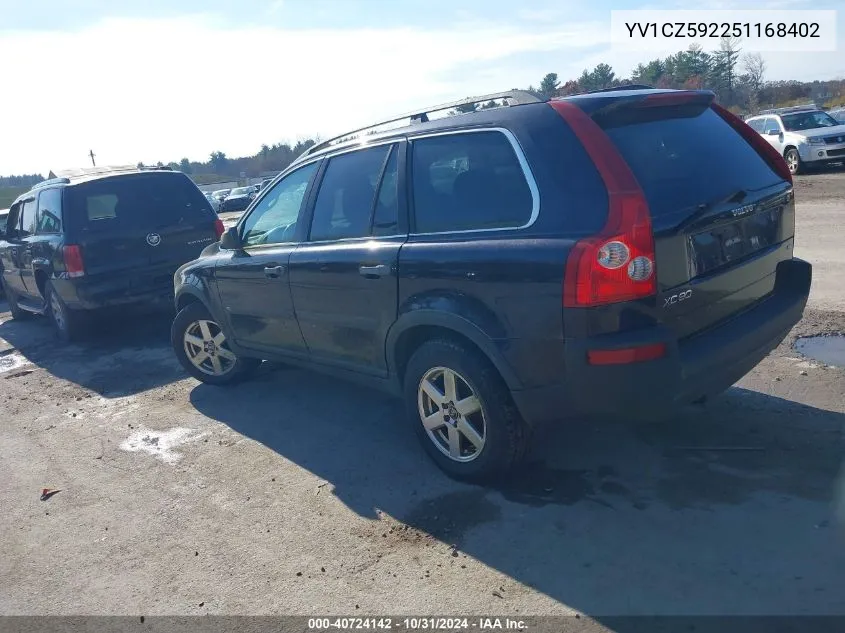 2005 Volvo Xc90 2.5T Awd VIN: YV1CZ592251168402 Lot: 40724142