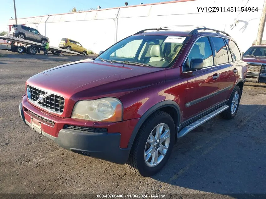 2005 Volvo Xc90 2.5T Awd VIN: YV1CZ911451154964 Lot: 40766406