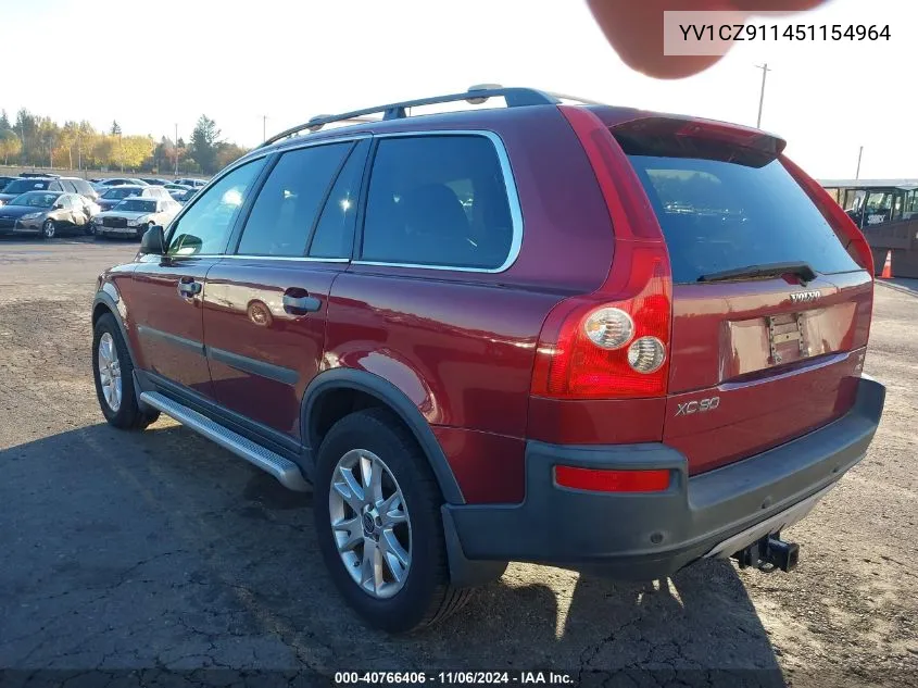 2005 Volvo Xc90 2.5T Awd VIN: YV1CZ911451154964 Lot: 40766406