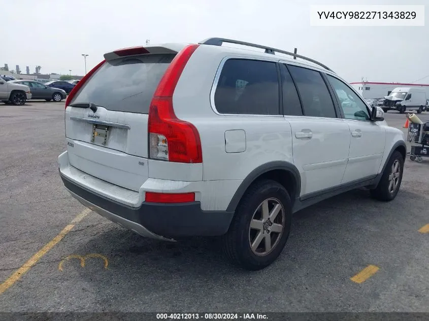 2007 Volvo Xc90 3.2 VIN: YV4CY982271343829 Lot: 40212013