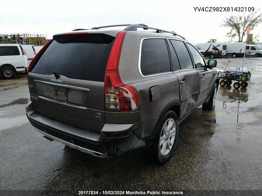 2008 Volvo Xc90 3.2 VIN: YV4CZ982X81432109 Lot: 20177834