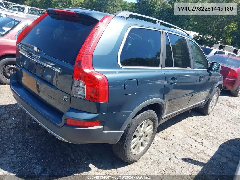 2008 Volvo Xc90 3.2 VIN: YV4CZ982281449180 Lot: 40134667