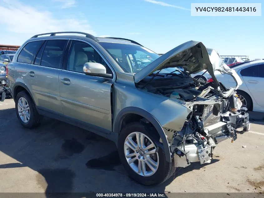 2008 Volvo Xc90 3.2 VIN: YV4CY982481443416 Lot: 40354978