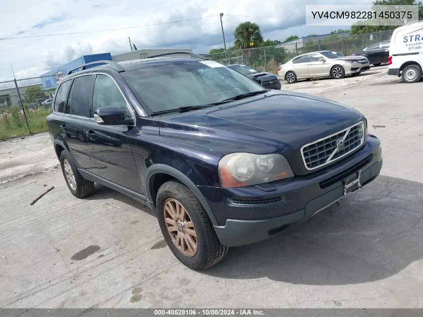 2008 Volvo Xc90 3.2 VIN: YV4CM982281450375 Lot: 40528106