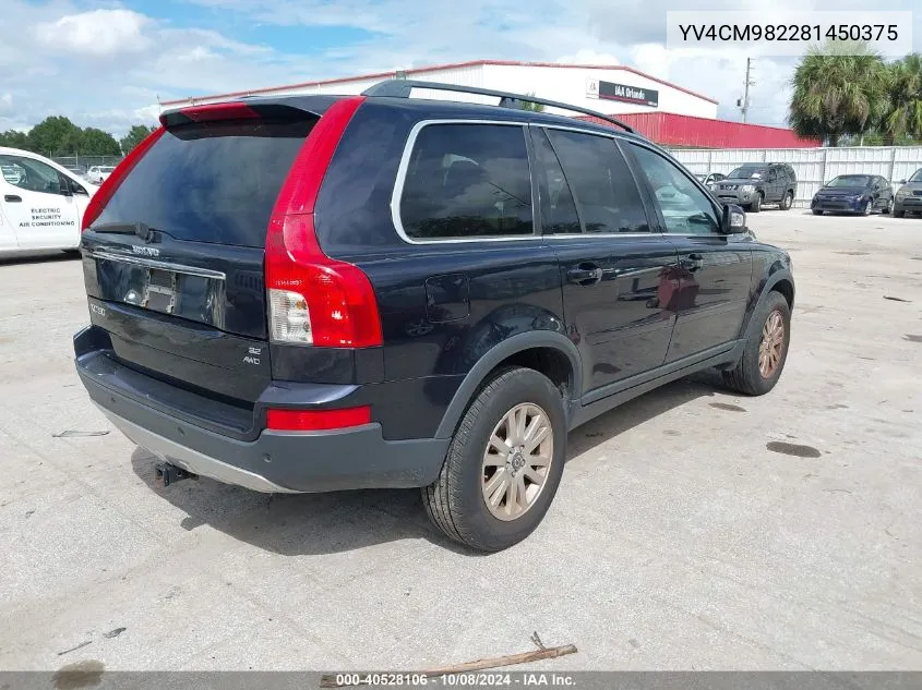 2008 Volvo Xc90 3.2 VIN: YV4CM982281450375 Lot: 40528106