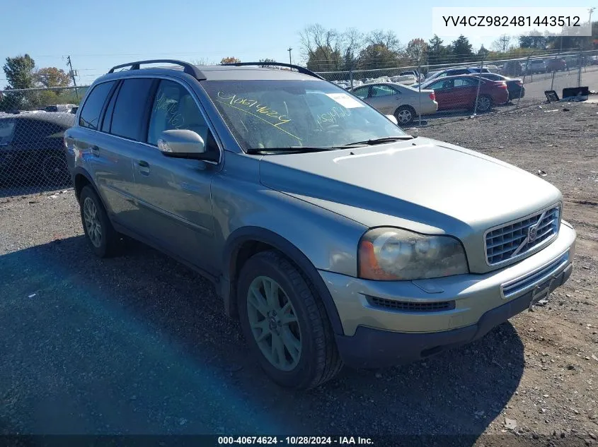 2008 Volvo Xc90 3.2 VIN: YV4CZ982481443512 Lot: 40674624