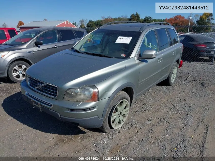 2008 Volvo Xc90 3.2 VIN: YV4CZ982481443512 Lot: 40674624