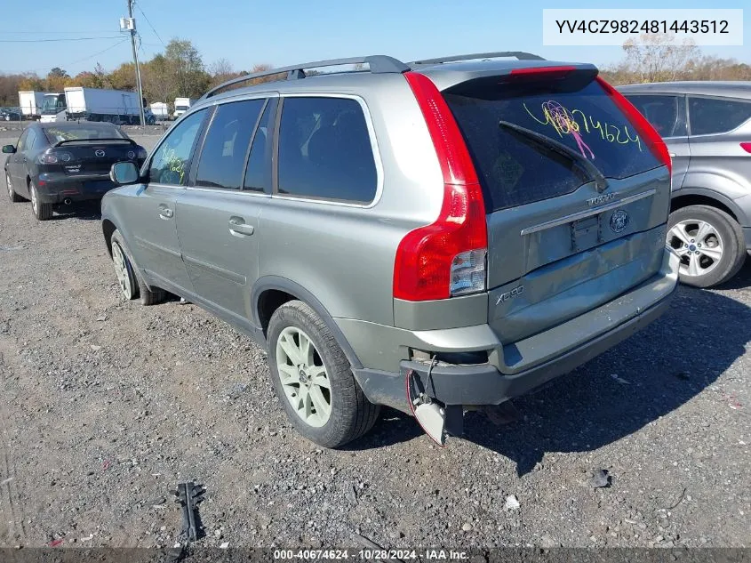 2008 Volvo Xc90 3.2 VIN: YV4CZ982481443512 Lot: 40674624