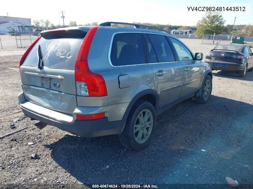 2008 Volvo Xc90 3.2 VIN: YV4CZ982481443512 Lot: 40674624