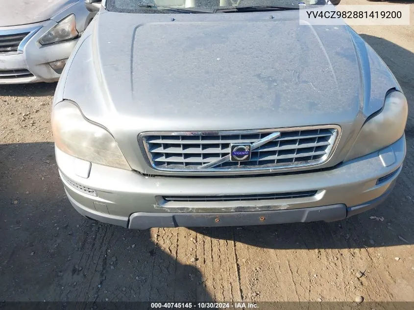 2008 Volvo Xc90 3.2 VIN: YV4CZ982881419200 Lot: 40745145