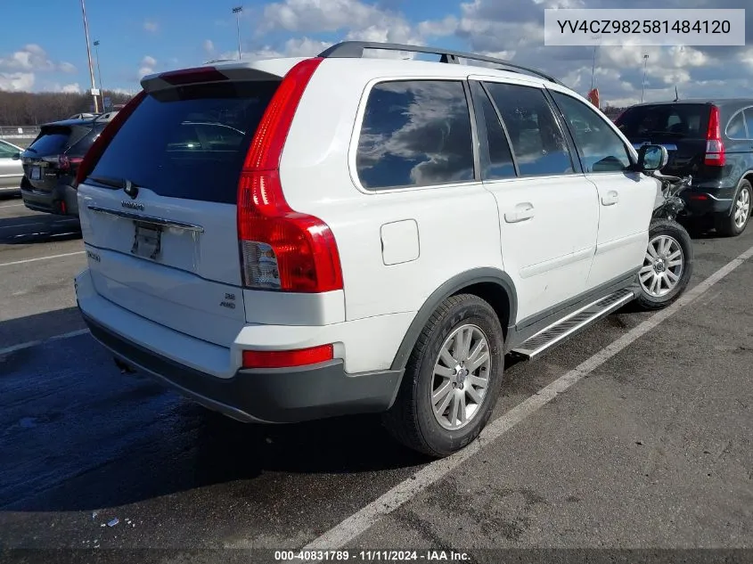 2008 Volvo Xc90 3.2 VIN: YV4CZ982581484120 Lot: 40831789