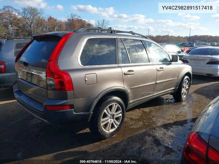 2009 Volvo Xc90 3.2 VIN: YV4CZ982891517418 Lot: 40764618