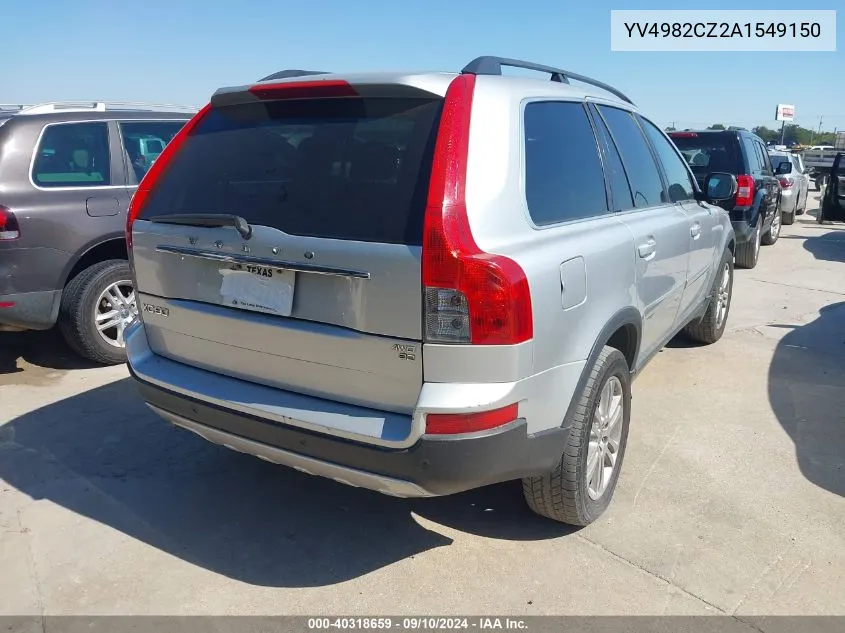 2010 Volvo Xc90 3.2 VIN: YV4982CZ2A1549150 Lot: 40318659