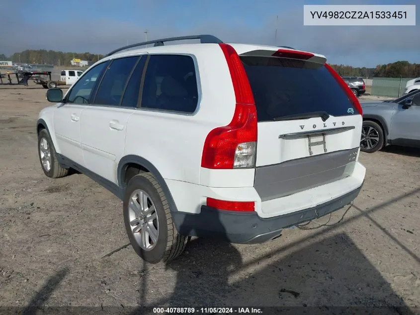 2010 Volvo Xc90 3.2 VIN: YV4982CZ2A1533451 Lot: 40788789