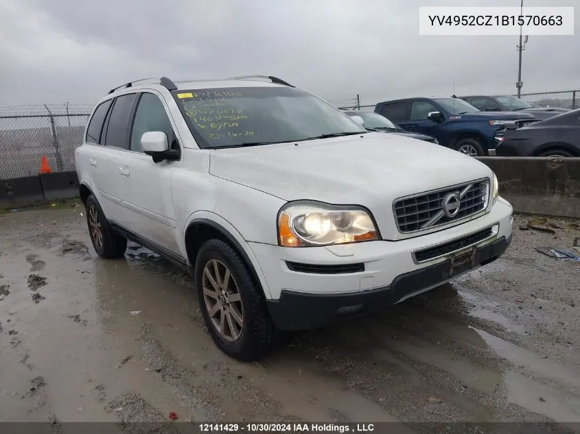 2011 Volvo Xc90 3.2 VIN: YV4952CZ1B1570663 Lot: 12141429