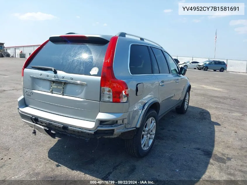 2011 Volvo Xc90 3.2 VIN: YV4952CY7B1581691 Lot: 40178799