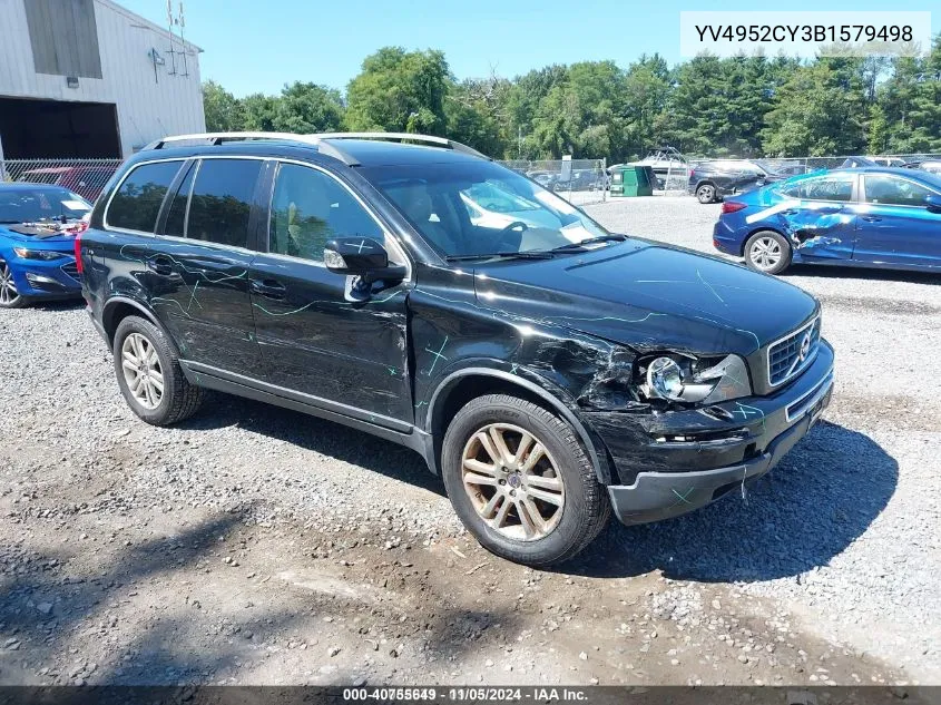 2011 Volvo Xc90 3.2 VIN: YV4952CY3B1579498 Lot: 40755649