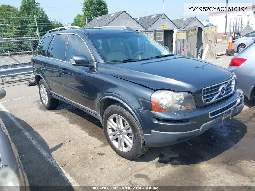 2012 Volvo Xc90 3.2/3.2 Platinum/3.2 Premier Plus VIN: YV4952CY6C1610194 Lot: 39883307