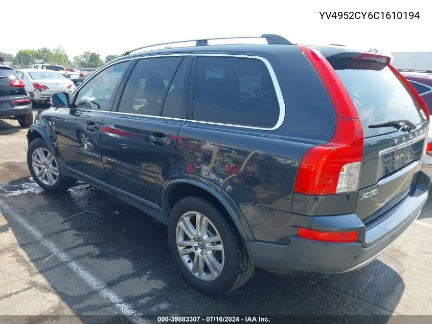 2012 Volvo Xc90 3.2/3.2 Platinum/3.2 Premier Plus VIN: YV4952CY6C1610194 Lot: 39883307