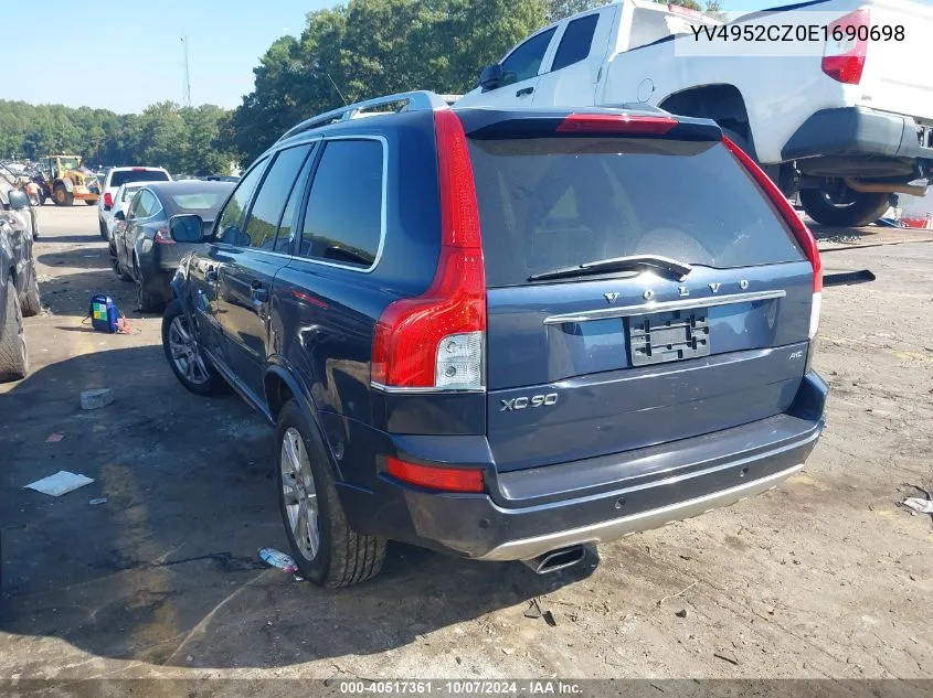 2014 Volvo Xc90 3.2 VIN: YV4952CZ0E1690698 Lot: 40517361