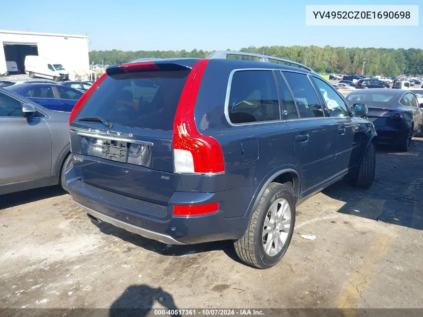 2014 Volvo Xc90 3.2 VIN: YV4952CZ0E1690698 Lot: 40517361