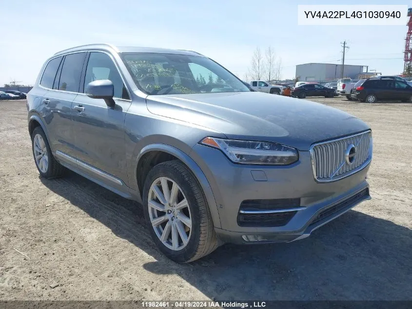 2016 Volvo Xc90 VIN: YV4A22PL4G1030940 Lot: 11982461