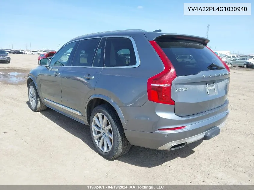 2016 Volvo Xc90 VIN: YV4A22PL4G1030940 Lot: 11982461