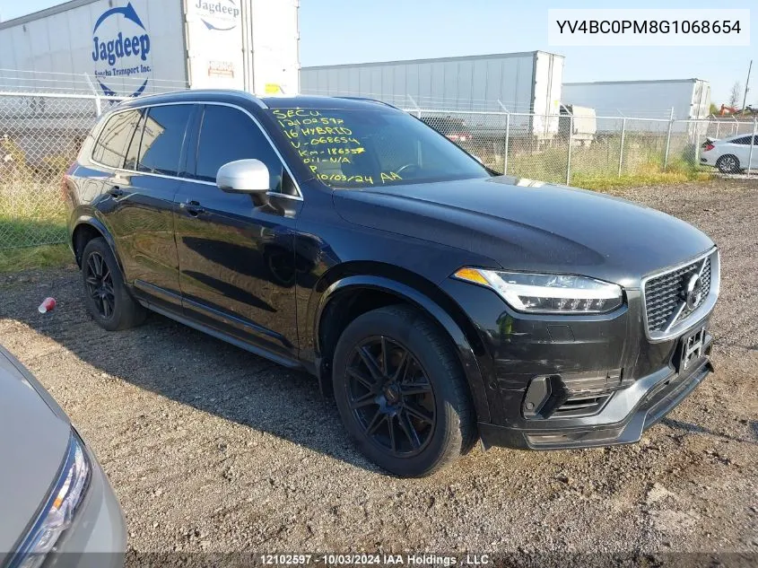 2016 Volvo Xc90 Hybrid VIN: YV4BC0PM8G1068654 Lot: 12102597