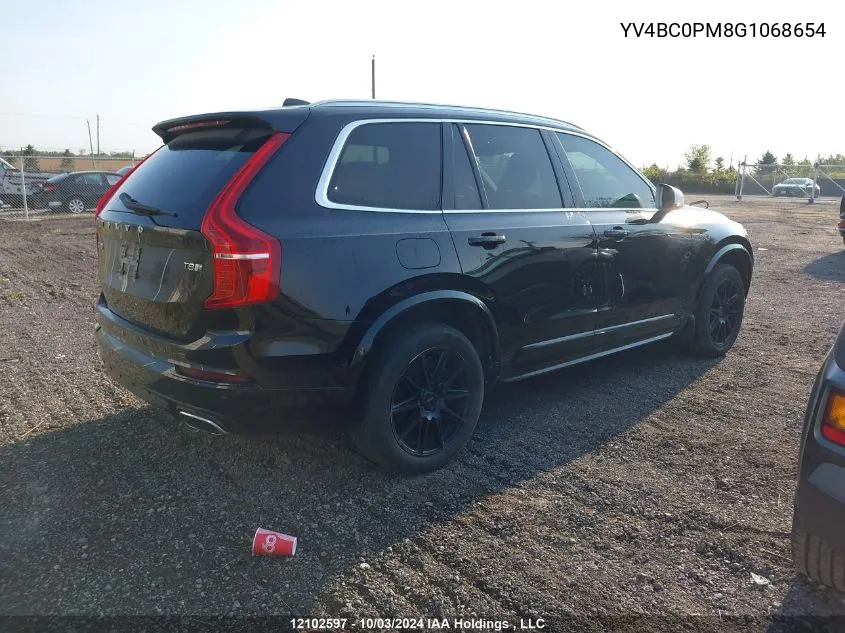 2016 Volvo Xc90 Hybrid VIN: YV4BC0PM8G1068654 Lot: 12102597